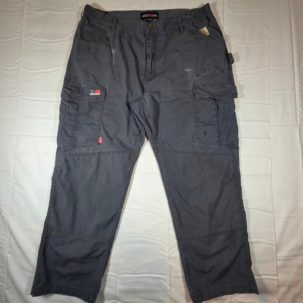 Bocomal FR Cargo Work Pants Mens 38x30 Gray Ripstop NFPA 2112 CAT2 FR Pants